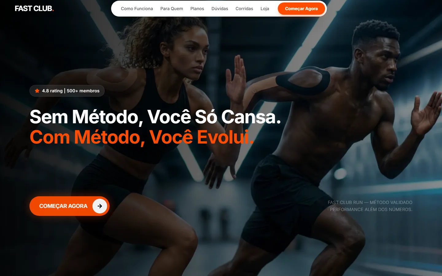 Site publicado do Fast Club Run