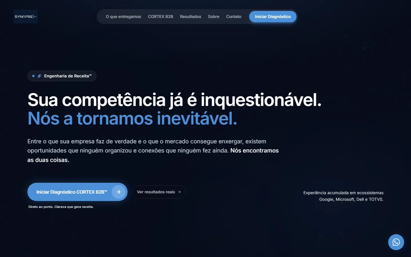 Site publicado da Synapse B2B